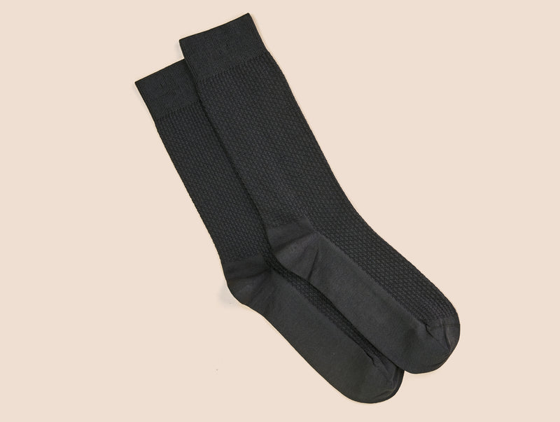 Pétrone chaussettes nid d'abeille fil d'Ecosse gris homme#couleur_gris