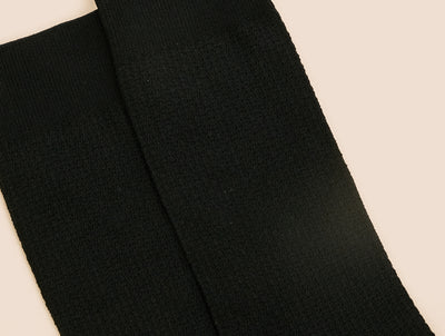 Pétrone chaussettes nid d'abeille fil d'Ecosse noir coton homme#couleur_noir
