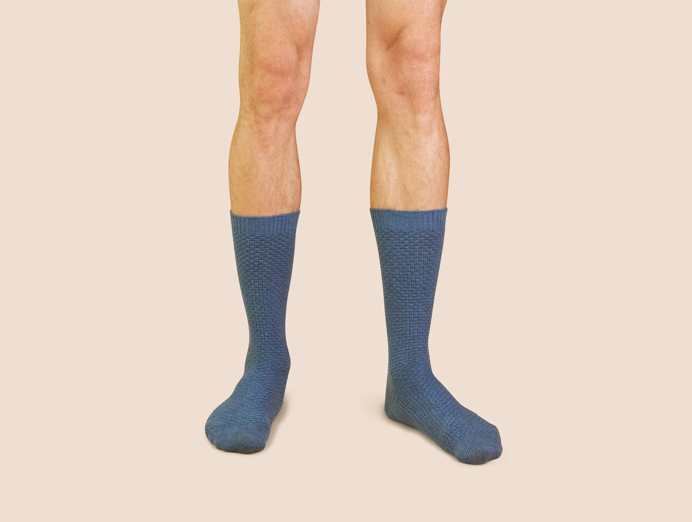Pétrone chaussettes gaufrées bleu clair homme#couleur_bleu-céruléen