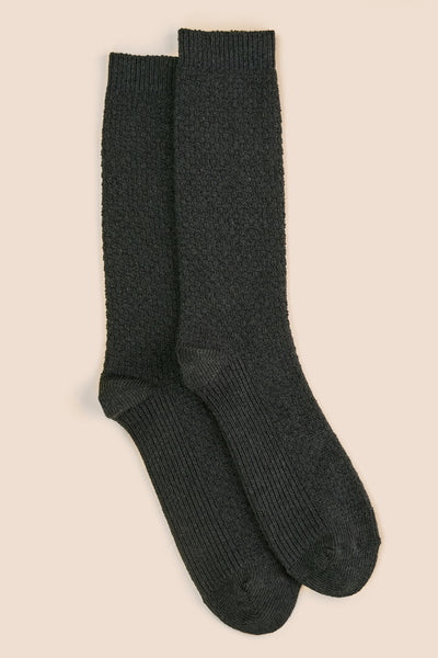 Pétrone chaussettes gaufrées gris anthracite homme