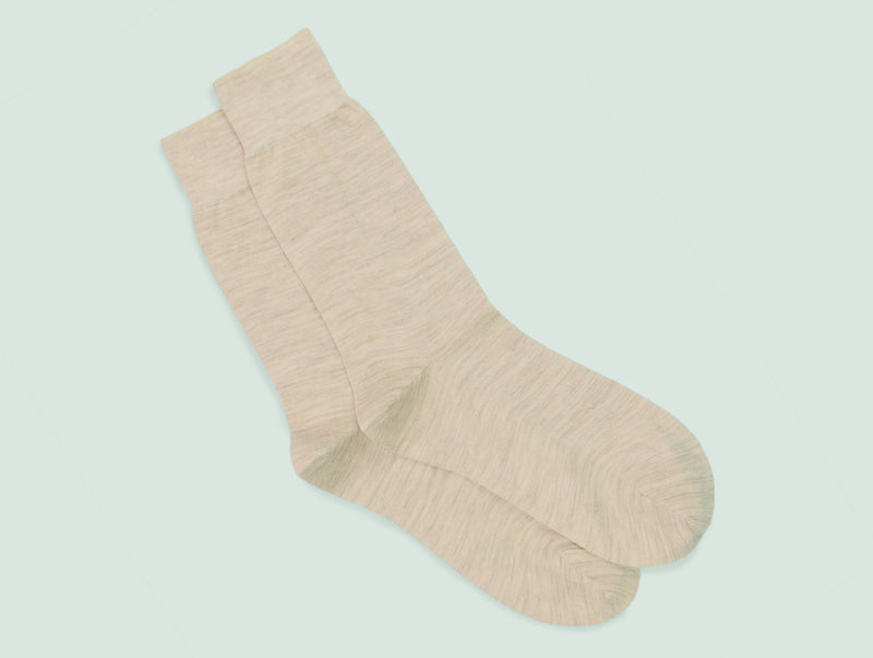 Pétrone chaussettes laine mérinos beige chiné homme#couleur_beige-chiné