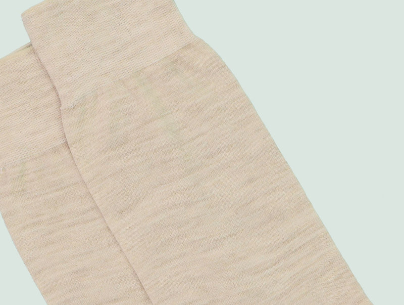 Pétrone chaussettes laine mérinos beige chiné homme#couleur_beige-chiné