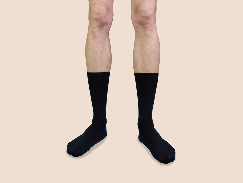 Pétrone chaussettes laine mérinos bleu marine homme#couleur_bleu-marine