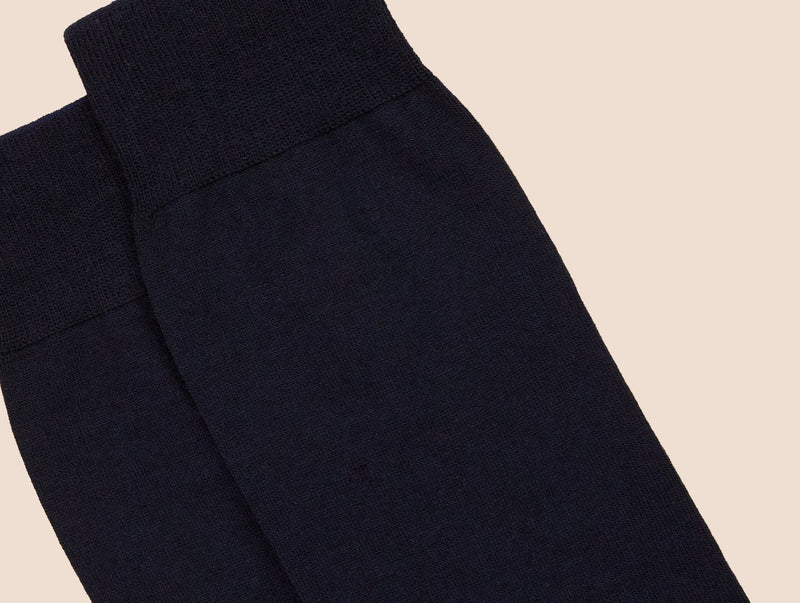 Pétrone chaussettes laine mérinos bleu marine homme#couleur_bleu-marine
