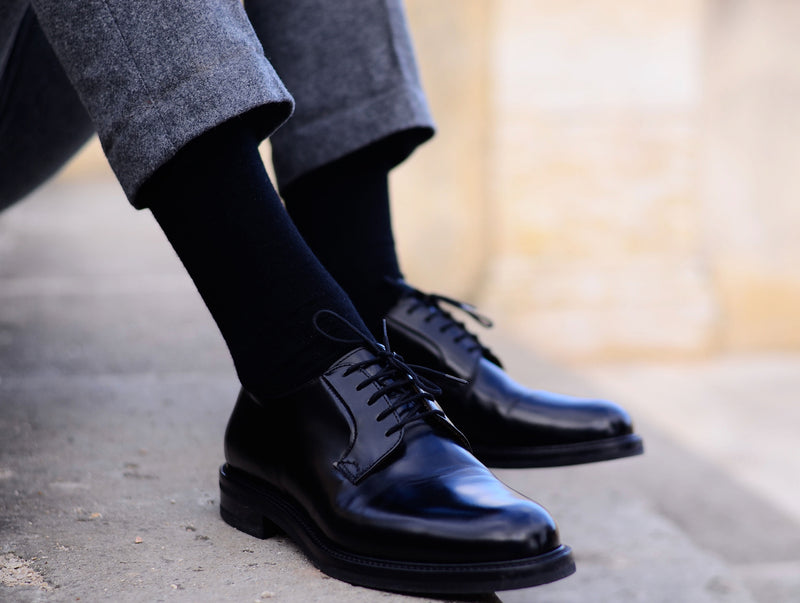 Pétrone chaussettes laine mérinos noir homme#couleur_noir