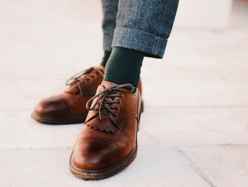 Pétrone chaussettes laine mérinos vert bouteille homme#couleur_vert-bouteille