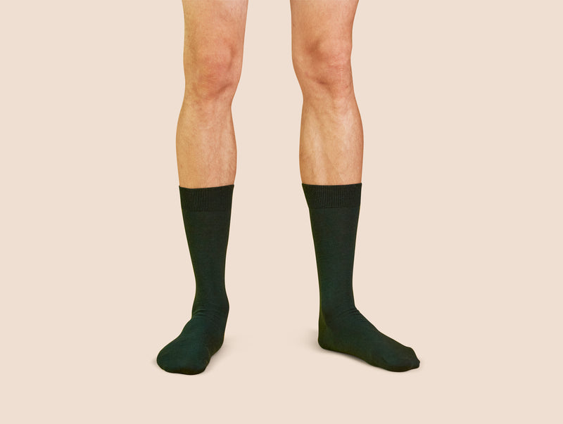 Pétrone chaussettes laine mérinos vert bouteille homme#couleur_vert-bouteille
