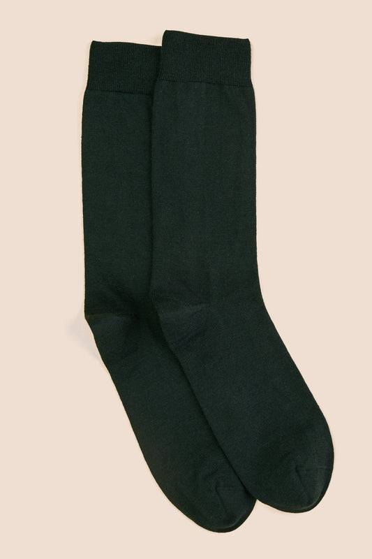 Pétrone chaussettes laine mérinos vert bouteille homme
