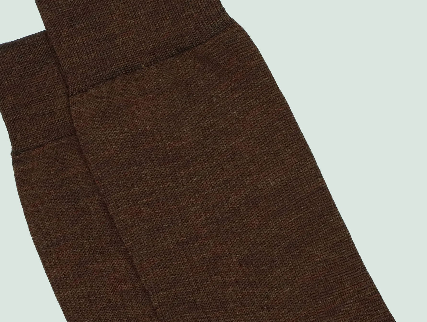 Chaussettes homme en 100% laine fine mérinos côtelées - Brun loutre