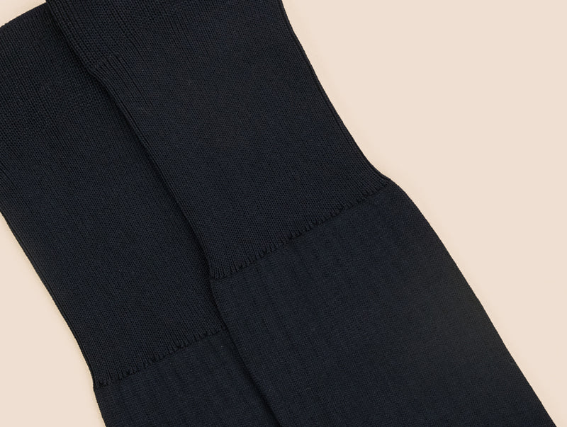 Pétrone mi-bas fil d’Écosse bleu marine homme#couleur_bleu-marine