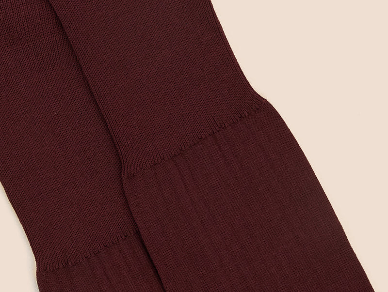Pétrone mi-bas fil d’Écosse bordeaux foncé homme#couleur_bordeaux-foncé