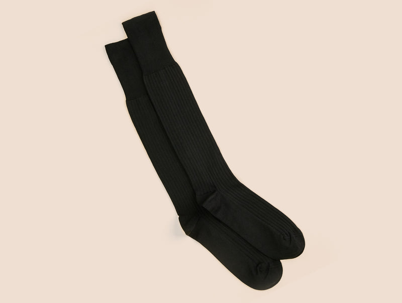 Pétrone mi-bas fil d’Écosse noir homme#couleur_noir