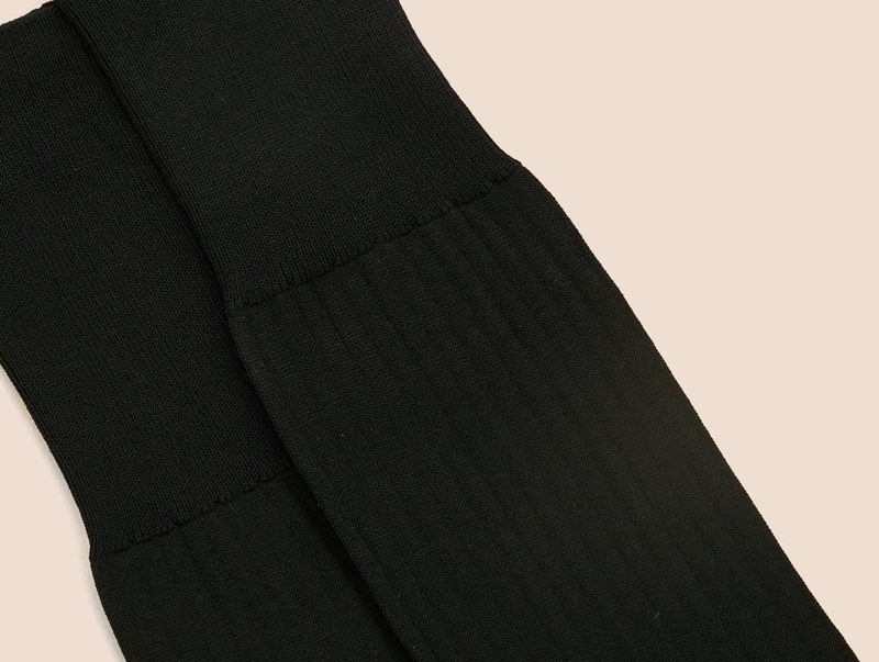 Pétrone mi-bas fil d’Écosse noir homme#couleur_noir