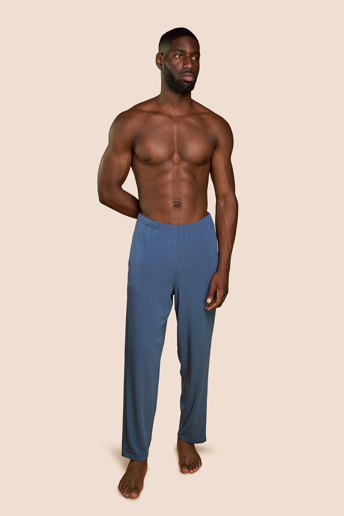 Pétrone pantalon de pyjama coton pima micromodal bleu céruléen homme