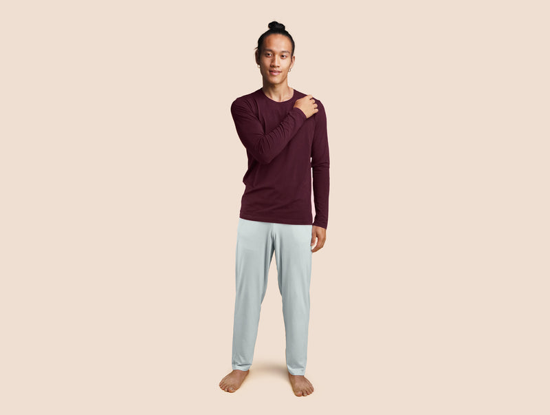Pétrone pantalon de pyjama coton pima micromodal bleu ciel homme#couleur_bleu-ciel