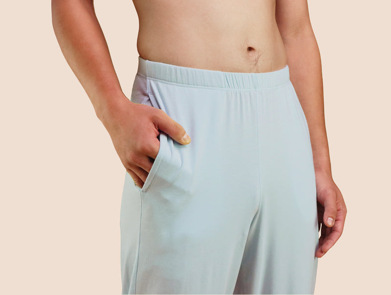 Pétrone pantalon de pyjama coton pima micromodal bleu ciel homme#couleur_bleu-ciel