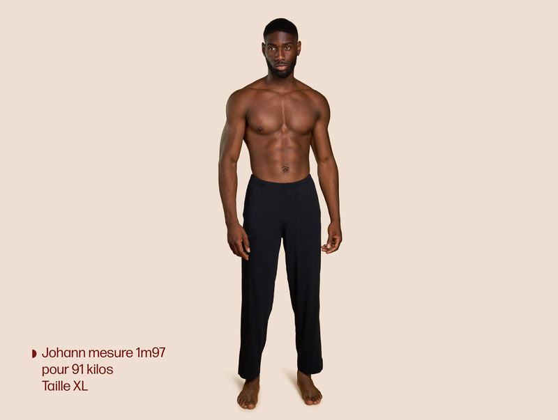 Pétrone pantalon de pyjama coton pima micromodal bleu marine homme#couleur_bleu-marine