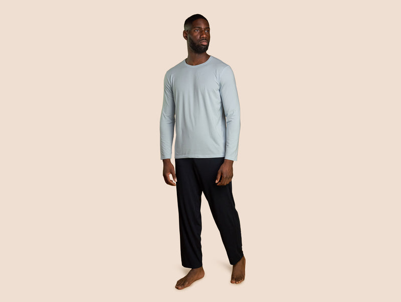 Pétrone pantalon de pyjama coton pima micromodal bleu marine homme#couleur_bleu-marine
