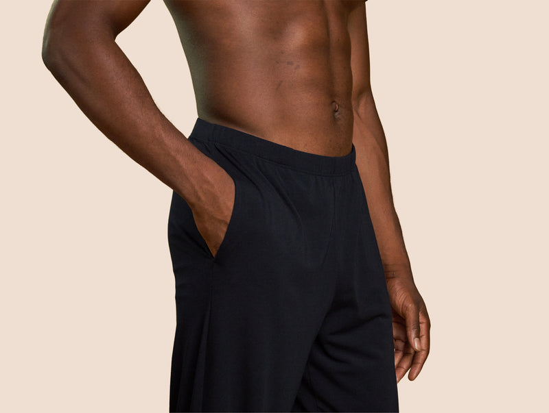 Pétrone pantalon de pyjama coton pima micromodal bleu marine homme#couleur_bleu-marine
