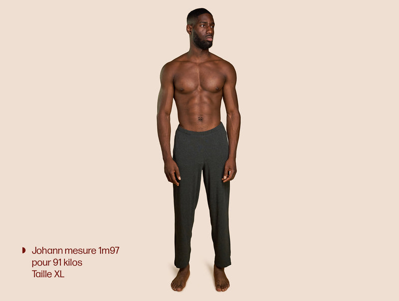 Pétrone pantalon de pyjama coton pima micromodal gris anthracite homme#couleur_gris-anthracite