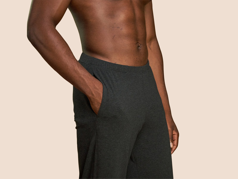 Pétrone pantalon de pyjama coton pima micromodal gris anthracite homme#couleur_gris-anthracite