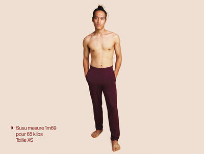 Pétrone pantalon de pyjama coton pima micromodal lie de vin homme#couleur_lie-de-vin