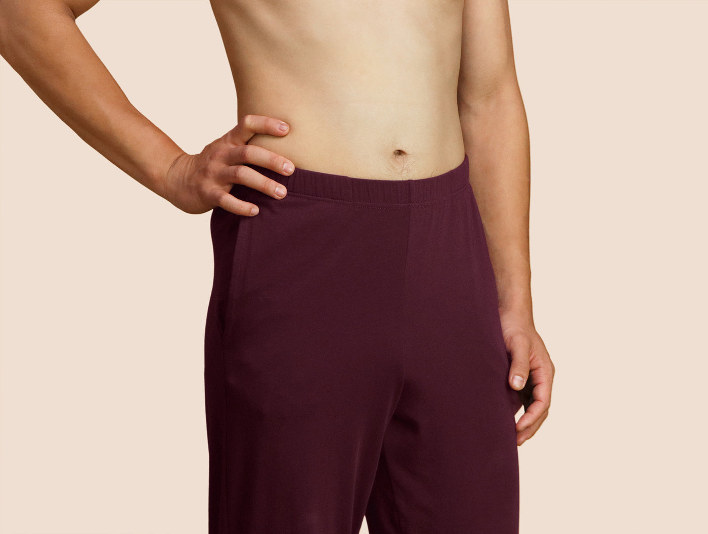 Pétrone pantalon de pyjama coton pima micromodal lie de vin homme#couleur_lie-de-vin