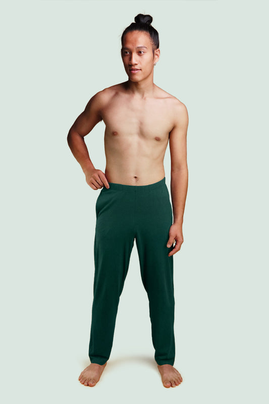Pétrone pantalon de pyjama coton pima micromodal vert bouteille homme