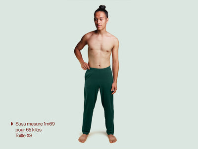 Pétrone pantalon de pyjama coton pima micromodal vert bouteille homme#couleur_vert-bouteille