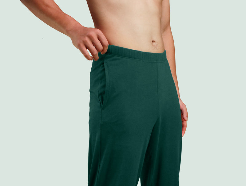 Pétrone pantalon de pyjama coton pima micromodal vert bouteille homme#couleur_vert-bouteille