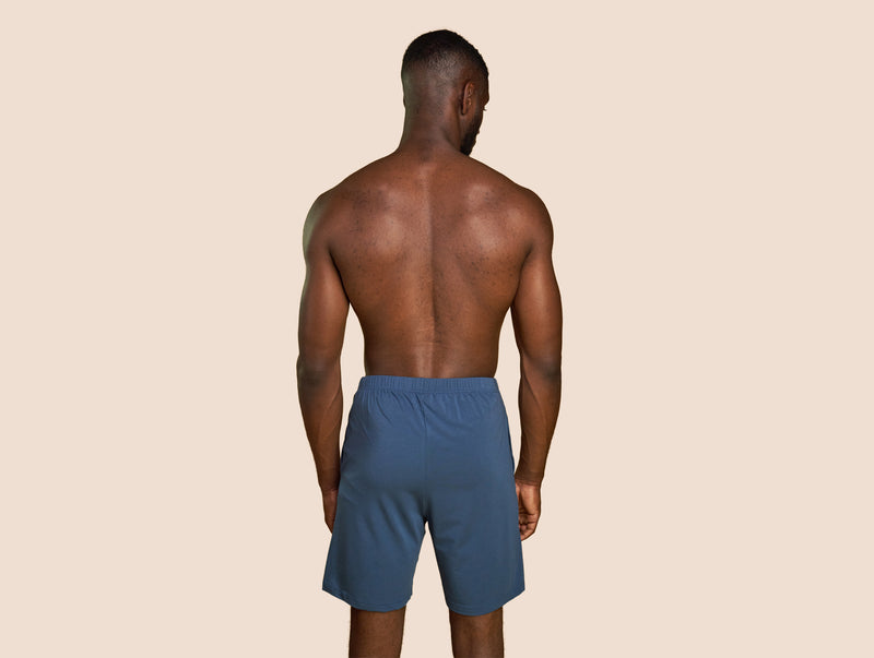 Pétrone short de pyjama coton pima micromodal bleu céruléen homme#couleur_bleu-céruléen