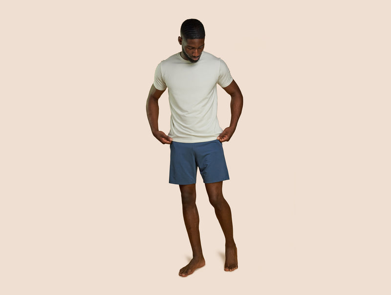 Pétrone short de pyjama coton pima micromodal bleu céruléen homme#couleur_bleu-céruléen