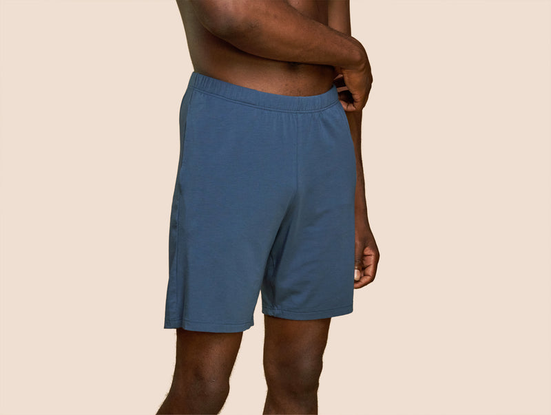 Pétrone short de pyjama coton pima micromodal bleu céruléen homme#couleur_bleu-céruléen