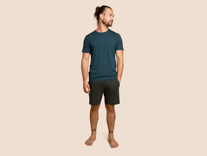 Pétrone short de pyjama coton pima micromodal gris anthracite homme#couleur_gris-anthracite