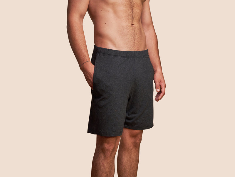 Pétrone short de pyjama coton pima micromodal gris anthracite homme#couleur_gris-anthracite