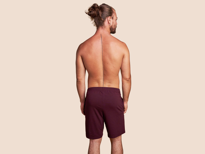 Pétrone short de pyjama coton pima micromodal lie de vin homme#couleur_lie-de-vin