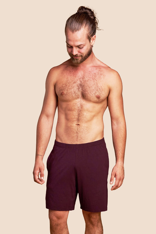 Pétrone short de pyjama coton pima micromodal lie de vin homme