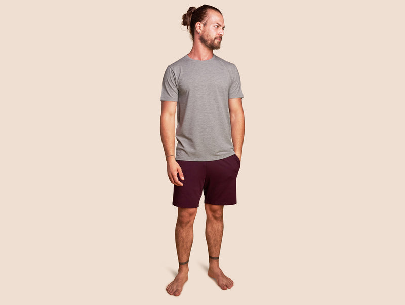 Pétrone short de pyjama coton pima micromodal lie de vin homme#couleur_lie-de-vin