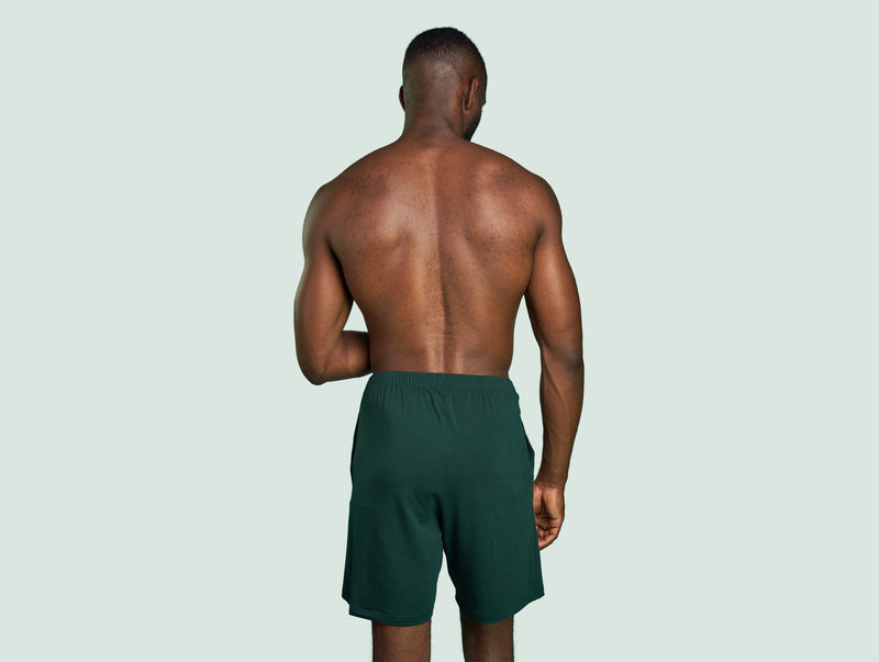 Pétrone short de pyjama coton pima micromodal vert bouteille homme#couleur_vert-bouteille