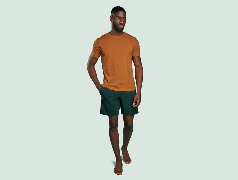 Pétrone short de pyjama coton pima micromodal vert bouteille homme#couleur_vert-bouteille