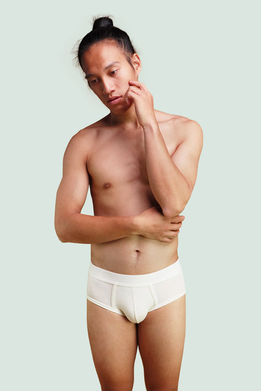 Pétrone slip coton pima micromodal blanc crème homme