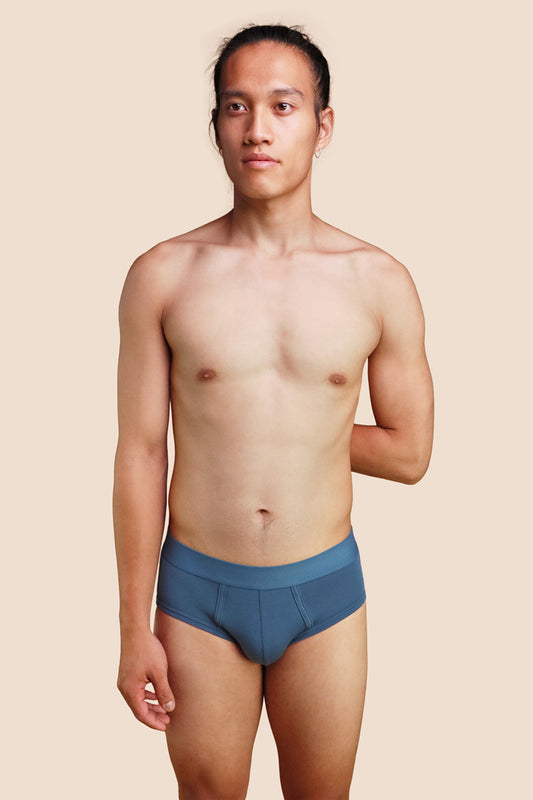 Pétrone slip coton pima micromodal bleu céruléen homme