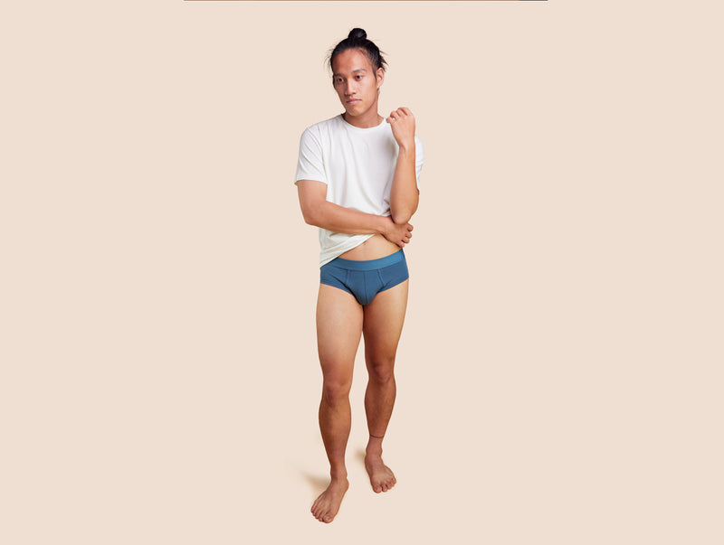 Pétrone slip coton pima micromodal bleu céruléen homme#couleur_bleu-céruléen
