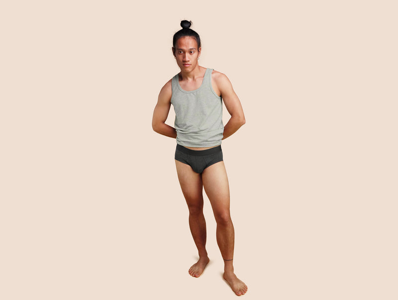 Pétrone slip coton pima micromodal gris anthracite homme#couleur_gris-anthracite