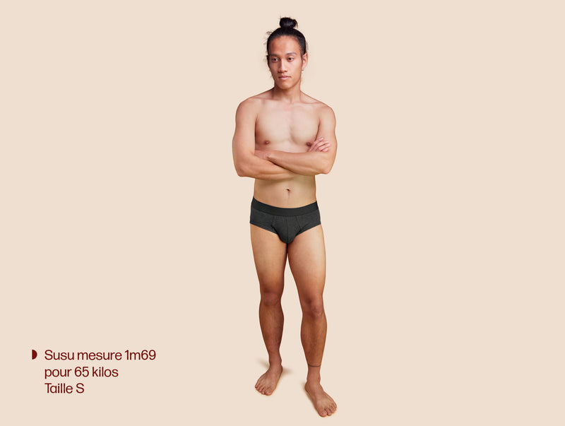 Pétrone slip coton pima micromodal gris anthracite homme#couleur_gris-anthracite