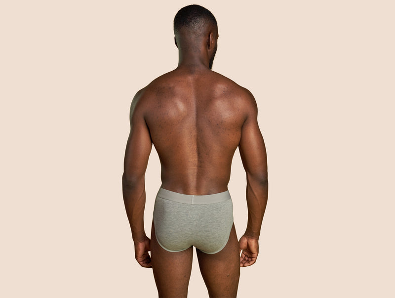 Pétrone slip coton pima micromodal gris chiné clair homme#couleur_gris-chiné-clair