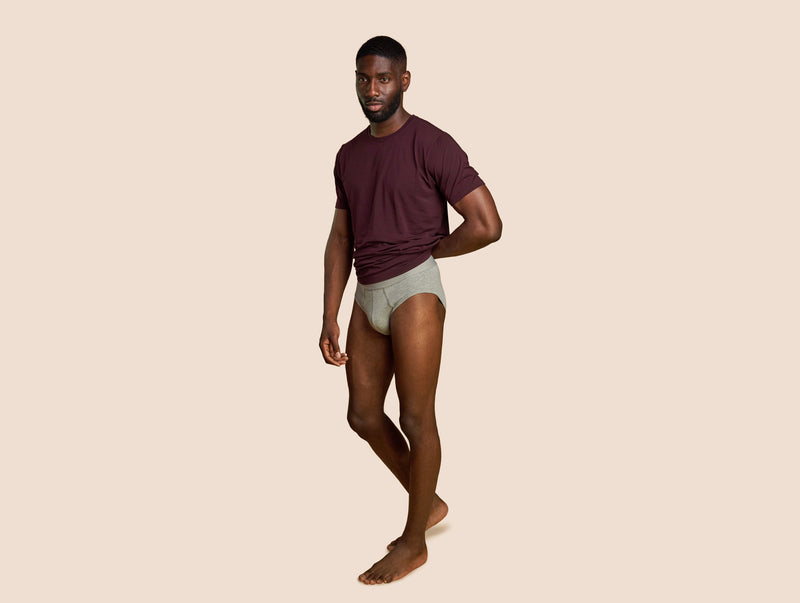 Pétrone slip coton pima micromodal gris chiné clair homme#couleur_gris-chiné-clair