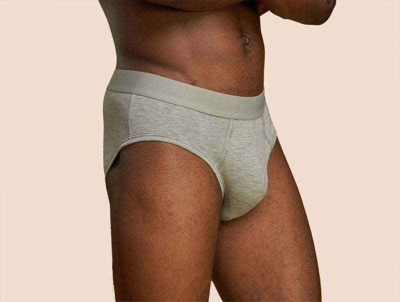 Pétrone slip coton pima micromodal gris chiné clair homme#couleur_gris-chiné-clair