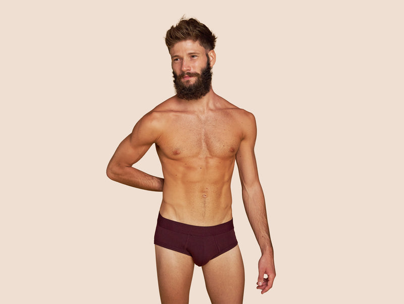 Pétrone slip coton pima micromodal lie-de-vin homme#couleur_lie-de-vin