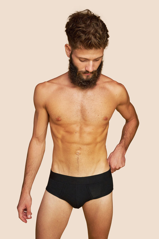 Pétrone slip coton pima micromodal noir homme